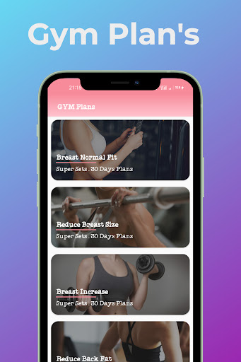 Android application PerkyPress Breast FitnessCoach screenshort