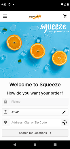 Android application Squeeze Ordering screenshort