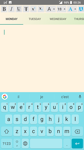 Weekly Notepad Screen 2