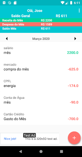 Android application Carteira Eletrônica screenshort