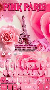 Rose Gold Pink Paris Keyboard Theme Screenshot
