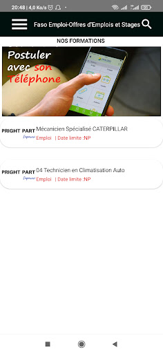 Faso Emploi Screen 3