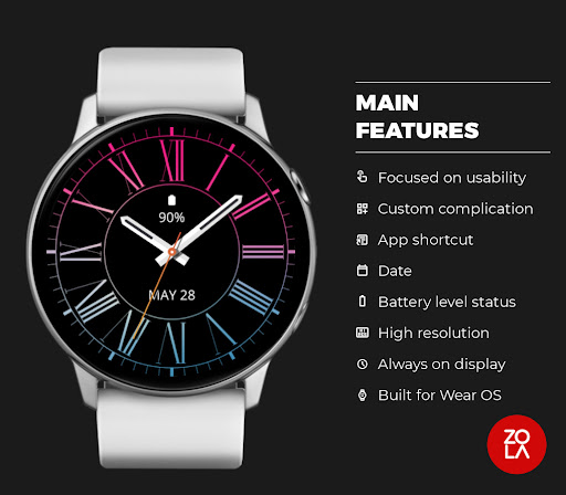 Luxury Pink Blue Watch Face Screenshot 2 - AppWisp.com