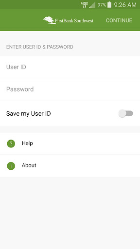 Android application FirstBank Southwest screenshort