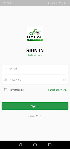 Android application Halal Express Store screenshort
