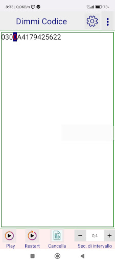 Android application Dimmi Codice screenshort