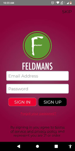 Android application Feldman’s Wine & Liquor screenshort