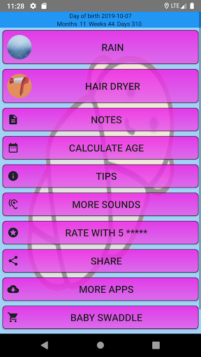 Android application Baby white noise sleep sounds screenshort