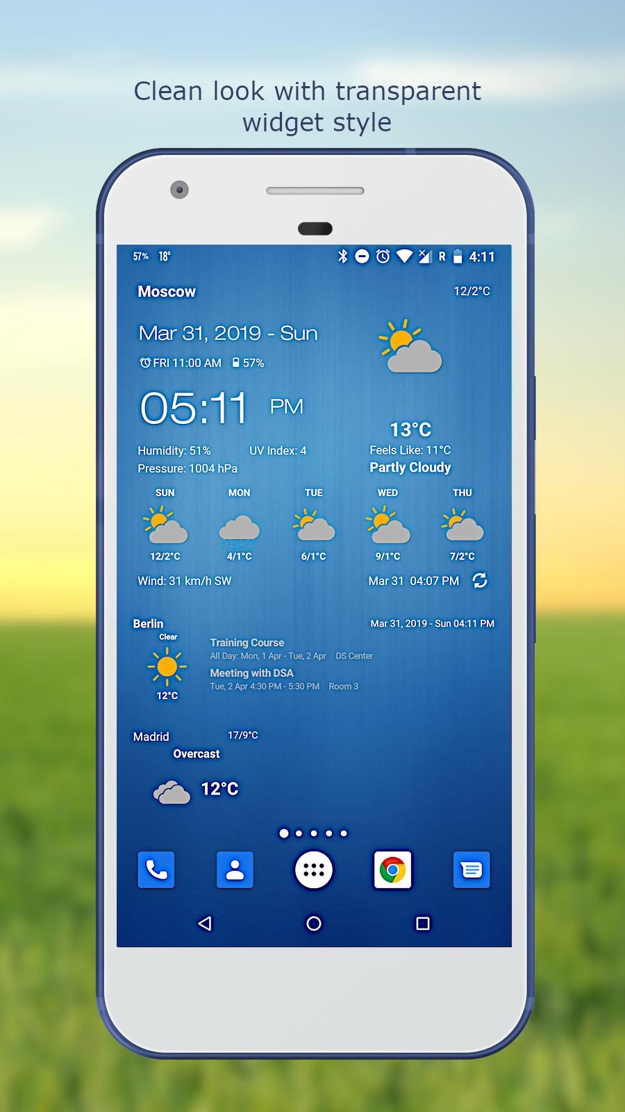 Android application Weather & Clock Widget for Android screenshort
