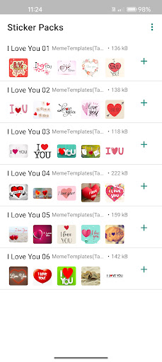 I Love You Stickers