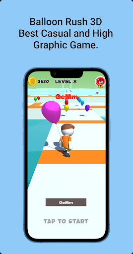 Android application Baloon Rush 3D: Real Rush Game screenshort