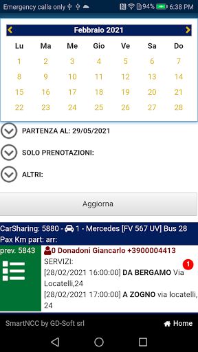 Android application Smart NCC - driver APP screenshort