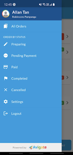 Android application Chat Ordering by Avigate screenshort