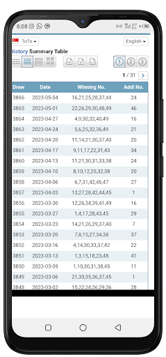 Lotto Numbers Generator Screen 2