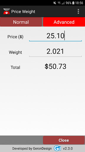Weight Price Screen 2