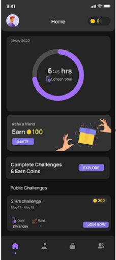 NoMo : Digital Wellbeing Screen 2