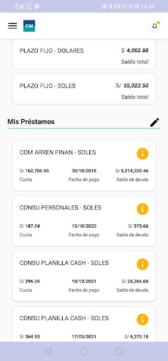 Banca móvil CML Screen 3