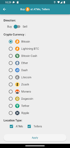 Screenshot of Bitcoin ATM Map – CoinATMRadar