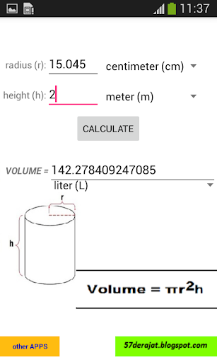 Cylinder Calculator ADFREE