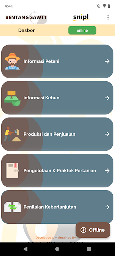 Android application Bentang Sawit screenshort