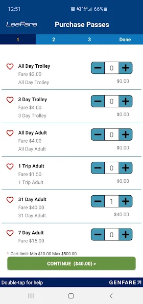 Lee County Transit Mobile App Snapshots 1