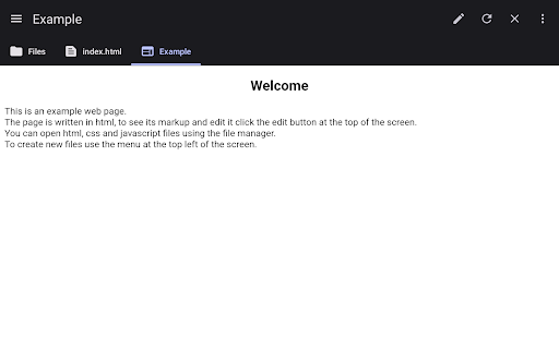 Screenshot of WebCode - html, css, js ide