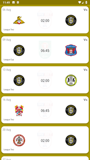 Harrogate Town Fan App Screen 2