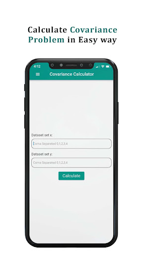 Android application Covariance Calculator screenshort