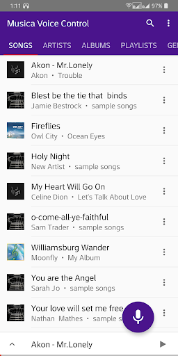 Android application Musica Voice Control Player screenshort