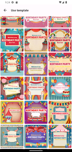Android application Create custom invitations screenshort