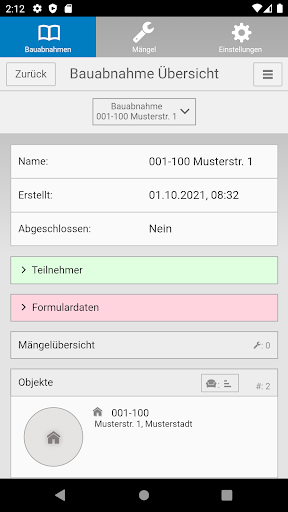mevivoMobile Bauabnahme 2021 Screen 2