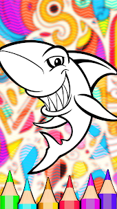 Fish Shark Coloring Book 4K