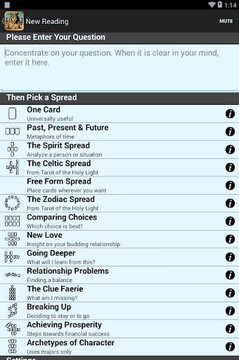 Screenshot of Tarot of the Holy Light