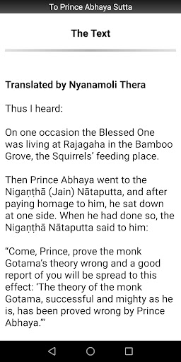To Prince Abhaya Sutta Screen 2