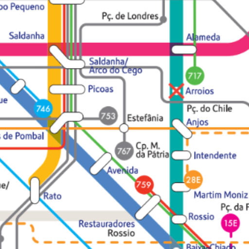 Mapa do Metro de Lisboa 2023