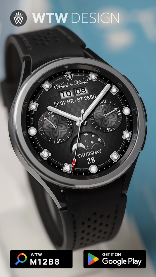 #1. WTW M12B8 Classic watch face (Android) By: WTW Design