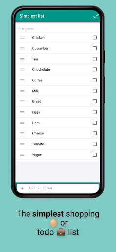 Android application Simplest list screenshort