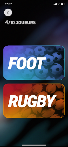 SAQ - Sport App Quiz Screen 2