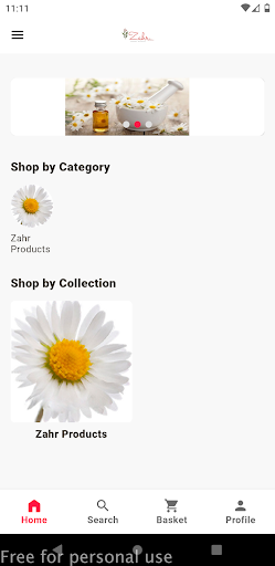 Android application Zahr Nature screenshort