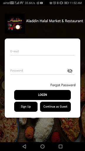 Android application Aladdin Halal Market & Restaur screenshort