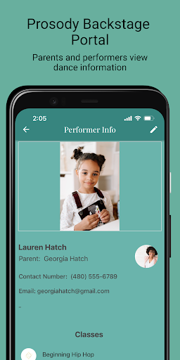 Android application Prosody Backstage Portal screenshort