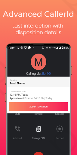 Android application Runo Call Management CRM screenshort