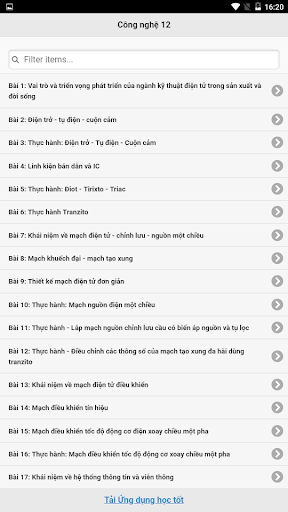 Android application Học tốt Công nghệ 12 screenshort