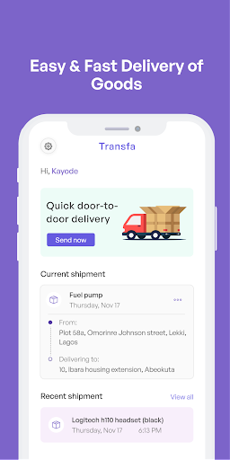 Android application Transfa screenshort
