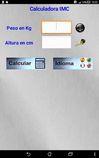 Android application Multilingual BMI calculator screenshort
