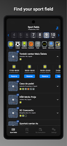 Android application Sport router screenshort