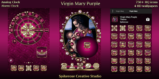 Android application Virgin Mary Purple theme screenshort