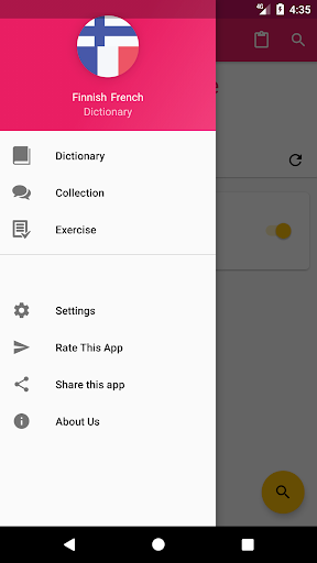 Android application Finnish French Dictionary screenshort
