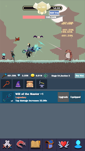 Android application Idle Mage : Tap Clicker Game screenshort
