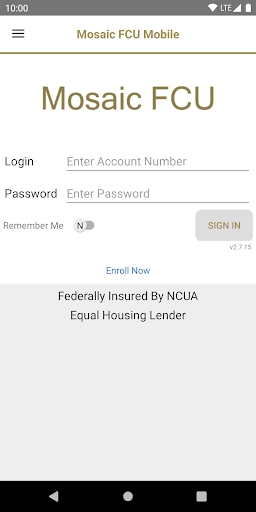 Android application Mosaic FCU Mobile screenshort